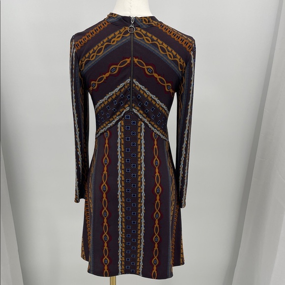 Free People Stella Retro Stretch Crepe Jersey Mini Dress XS Groovy Indie Hippie - Picture 5 of 12